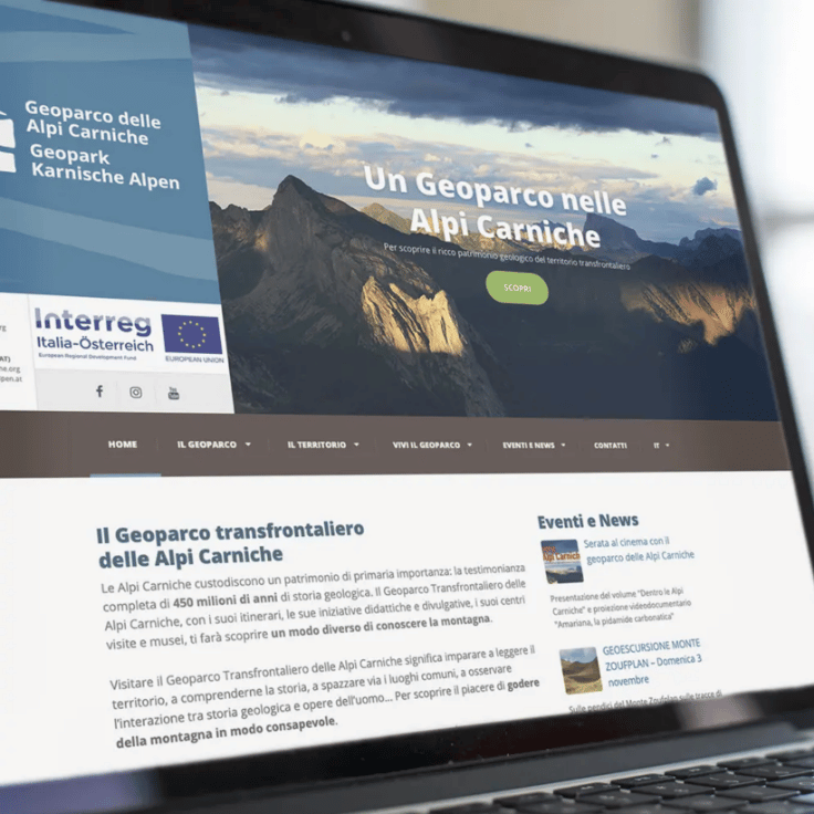 Sviluppo sito web Geoparco Alpi Carniche
