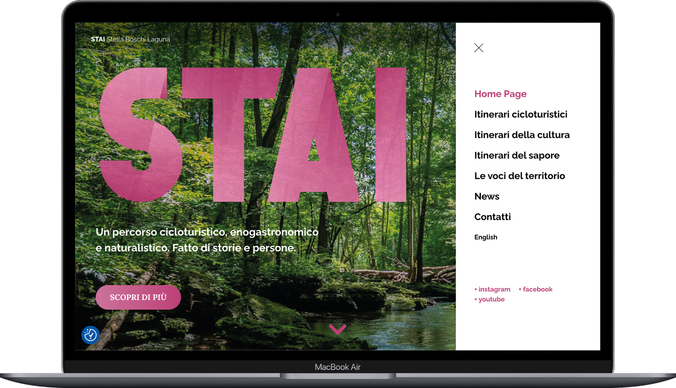 sito web Stella Boschi Laguna - promozione turistica e percorsi ciclopedonali, versone desktop